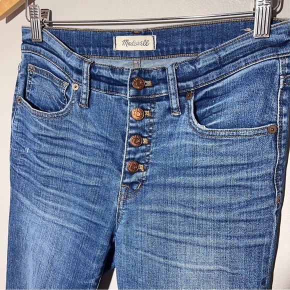 Madewell 9" High-Rise Skinny Exposed Button Fly Dark Wash Stretch Denim Jeans 28 - Picture 2 of 14